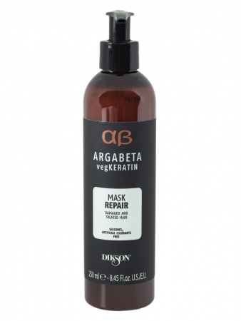 Маска для ослабленных и химически обработанных волос с гидролизированными протеинами риса и сои (Растительный Кератин) -  Dikson Argabeta vegKeratin Mask Repair